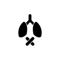 endommagé poumons concept ligne icône. Facile élément illustration. endommagé poumons concept contour symbole conception. vecteur