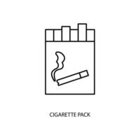 cigarette pack concept ligne icône. Facile élément illustration.cigarette pack concept contour symbole conception. vecteur