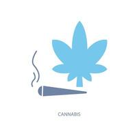 cannabis concept ligne icône. Facile élément illustration. cannabis concept contour symbole conception. vecteur