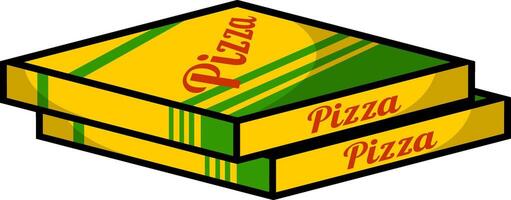 dessin animé Pizza des boites vecteur