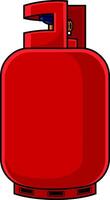 dessin animé rouge propane réservoir gaz cylindre vecteur