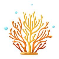 Orange corail algues vecteur