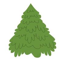 vert Noël arbre isolé sur blanche. arbre Noël vert, traditionnel symbole à Nouveau année illustration. Noël décoration pour cartes, bannières, affiches, la toile. vecteur