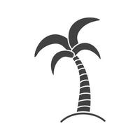 icône de glyphe de palmier. île tropicale. symbole de silhouette. cocotier. espace négatif. illustration vectorielle isolée vecteur