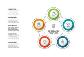 Créatif concept pour infographie avec 5 pas, choix, les pièces ou processus. affaires Les données visualisation. vecteur