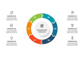 Créatif concept pour infographie avec 6 pas, choix, les pièces ou processus. affaires Les données visualisation. vecteur