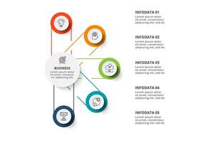 Créatif concept pour infographie avec 5 pas, choix, les pièces ou processus. affaires Les données visualisation. vecteur