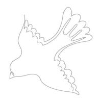 un ligne oiseau mouches conception silhouette. main tiré minimalisme style isolé sur blanc Contexte. illustration vecteur