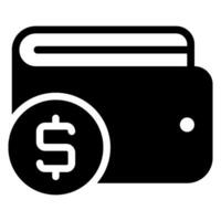 icône de glyphe de portefeuille vecteur