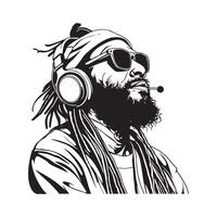 reggae homme conception art, Icônes, et graphique sur blanc Contexte vecteur