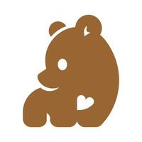 mignonne ours lionceau logo conception vecteur