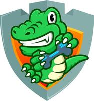 crocodile jeu logo conception vecteur