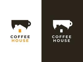 concept de conception de logo de maison de café. vecteur