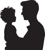 père et fils silhouette isolé sur blanc Contexte. du père journée concept. vecteur