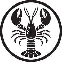 Homard silhouette sur blanc arrière-plan. Homard logo vecteur