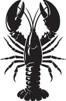 Homard silhouette sur blanc arrière-plan. Homard logo vecteur