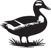 canard silhouette sur blanc Contexte. canard en volant illustration vecteur