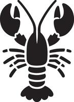 Homard silhouette sur blanc arrière-plan. Homard logo vecteur