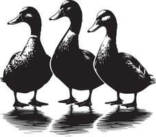 canard silhouette sur blanc Contexte. canard en volant illustration vecteur