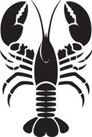 Homard silhouette sur blanc arrière-plan. Homard logo vecteur