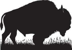 bison silhouette isolé sur blanc Contexte. vache logo vecteur