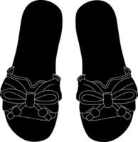 silhouette Dames des chaussures sur blanc Contexte vecteur