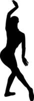 silhouette de une la personne dansant sur blanc Contexte vecteur