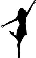 silhouette de une la personne dansant sur blanc Contexte vecteur