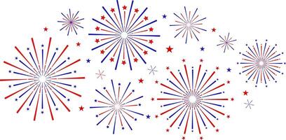 Etats-Unis feu d'artifice agrafe art, indépendance ou Président journée fête, 4e de juillet feux d'artifice concept vecteur