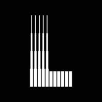 l lettre lignes logo icône illustration vecteur