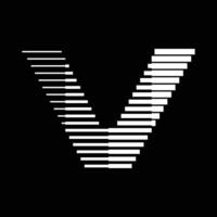 v lettre lignes logo icône illustration vecteur