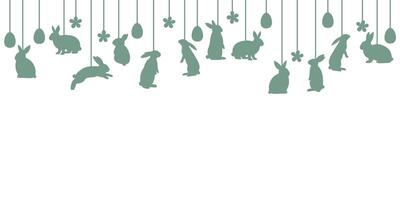 Pâques entête, bannière conception salutation concept conception avec lapins, mignonne lapin fond d'écran, isolé vecteur