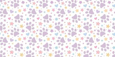 mignonne patte modèle pour animaux domestiques avec cœurs et étoiles, adorable pastel Contexte pour chats ou chiens vecteur