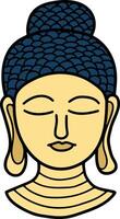 une dessin de une Bouddha avec une serein expression vecteur