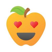 content visage avec cœur symboles sur yeux, concept icône de dans l'amour emoji vecteur