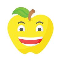 enthousiaste emoji icône, content visage conception vecteur