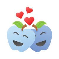 romantique couple emoji conception, prêt pour prime utilisation vecteur