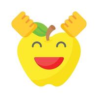 enthousiaste emoji icône, content visage conception vecteur