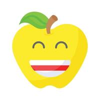 enthousiaste emoji icône, content visage conception vecteur