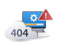 système avertissement Erreur 404, infographie 3d illustration plat isométrique vecteur