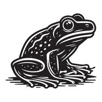 grenouille silhouette noir plat illustration. vecteur