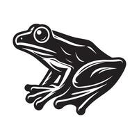 grenouille silhouette noir plat illustration. vecteur