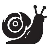 escargot silhouette plat illustration. vecteur