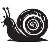 escargot silhouette plat illustration. vecteur