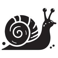 escargot silhouette plat illustration. vecteur