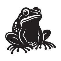 grenouille silhouette noir plat illustration. vecteur