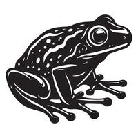 grenouille silhouette noir plat illustration. vecteur