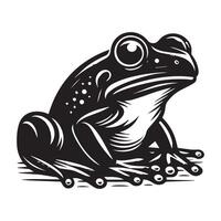 grenouille silhouette noir plat illustration. vecteur