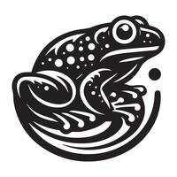 grenouille silhouette noir plat illustration. vecteur