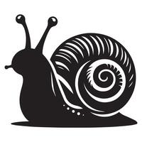 escargot silhouette plat illustration. vecteur